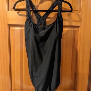 Speedo Power Flex 1 piece swimsuit in black.